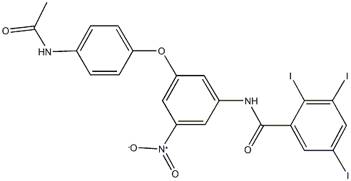 N-{3-[4-(acetylamino)phenoxy]-5-nitrophenyl}-2,3,5-triiodobenzamide Struktur