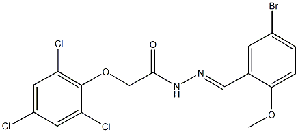 N'-(5-bromo-2-methoxybenzylidene)-2-(2,4,6-trichlorophenoxy)acetohydrazide Structure