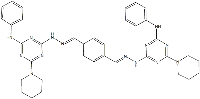 terephthalaldehyde bis{[4-anilino-6-(1-piperidinyl)-1,3,5-triazin-2-yl]hydrazone} Structure