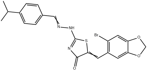 352337-72-5 4-isopropylbenzaldehyde {5-[(6-bromo-1,3-benzodioxol-5-yl)methylene]-4-oxo-1,3-thiazolidin-2-ylidene}hydrazone