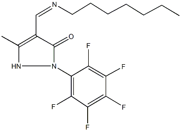 4-[(heptylimino)methyl]-5-methyl-2-(2,3,4,5,6-pentafluorophenyl)-1,2-dihydro-3H-pyrazol-3-one Structure