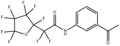 N-(3-acetylphenyl)-2,2-difluoro-2-(2,3,3,4,4,5,5-heptafluorotetrahydro-2-furanyl)acetamide Struktur