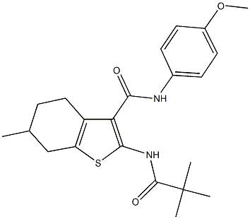352340-06-8 2-[(2,2-dimethylpropanoyl)amino]-N-(4-methoxyphenyl)-6-methyl-4,5,6,7-tetrahydro-1-benzothiophene-3-carboxamide