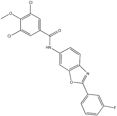 352346-01-1 3,5-dichloro-N-[2-(3-fluorophenyl)-1,3-benzoxazol-6-yl]-4-methoxybenzamide