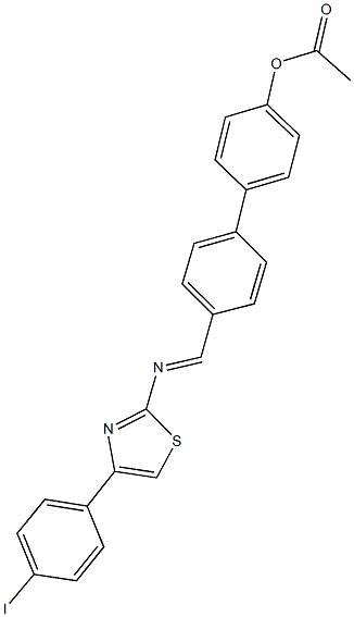 4'-({[4-(4-iodophenyl)-1,3-thiazol-2-yl]imino}methyl)[1,1'-biphenyl]-4-yl acetate Struktur