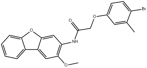 2-(4-bromo-3-methylphenoxy)-N-(2-methoxydibenzo[b,d]furan-3-yl)acetamide Struktur