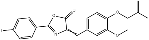 2-(4-iodophenyl)-4-{3-methoxy-4-[(2-methyl-2-propenyl)oxy]benzylidene}-1,3-oxazol-5(4H)-one|