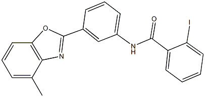 2-iodo-N-[3-(4-methyl-1,3-benzoxazol-2-yl)phenyl]benzamide Structure