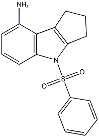 4-(phenylsulfonyl)-1,2,3,4-tetrahydrocyclopenta[b]indol-8-amine Struktur