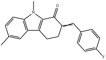 2-(4-fluorobenzylidene)-6,9-dimethyl-2,3,4,9-tetrahydro-1H-carbazol-1-one|