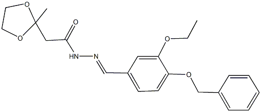 352557-30-3 N'-[4-(benzyloxy)-3-ethoxybenzylidene]-2-(2-methyl-1,3-dioxolan-2-yl)acetohydrazide
