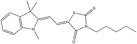 3-pentyl-2-thioxo-5-[2-(1,3,3-trimethyl-1,3-dihydro-2H-indol-2-ylidene)ethylidene]-1,3-thiazolidin-4-one Struktur