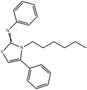 N-(3-hexyl-4-phenyl-1,3-thiazol-2(3H)-ylidene)-N-phenylamine Structure