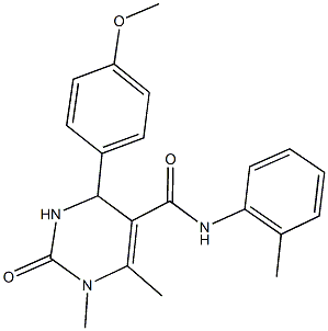 4-(4-methoxyphenyl)-1,6-dimethyl-N-(2-methylphenyl)-2-oxo-1,2,3,4-tetrahydro-5-pyrimidinecarboxamide Struktur