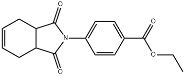 ethyl 4-(1,3-dioxo-1,3,3a,4,7,7a-hexahydro-2H-isoindol-2-yl)benzoate Struktur