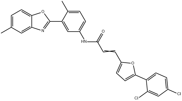 352652-03-0 3-[5-(2,4-dichlorophenyl)-2-furyl]-N-[4-methyl-3-(5-methyl-1,3-benzoxazol-2-yl)phenyl]acrylamide