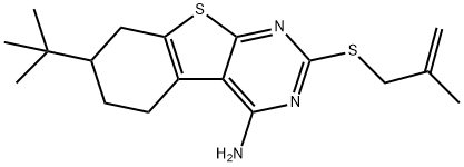 7-tert-butyl-2-[(2-methyl-2-propenyl)sulfanyl]-5,6,7,8-tetrahydro[1]benzothieno[2,3-d]pyrimidin-4-ylamine Struktur