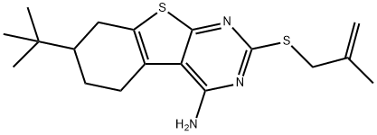 7-tert-butyl-2-[(2-methyl-2-propenyl)sulfanyl]-5,6,7,8-tetrahydro[1]benzothieno[2,3-d]pyrimidin-4-ylamine Structure