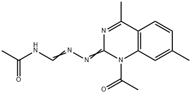 N''-acetyl-N-(1-acetyl-4,7-dimethyl-2(1H)-quinazolinylidene)guanidine Struktur
