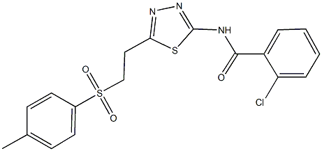 352668-39-4 2-chloro-N-(5-{2-[(4-methylphenyl)sulfonyl]ethyl}-1,3,4-thiadiazol-2-yl)benzamide