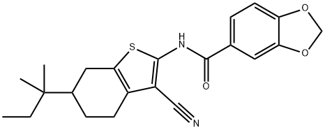 352679-12-0 N-[3-cyano-6-(tert-pentyl)-4,5,6,7-tetrahydro-1-benzothiophen-2-yl]-1,3-benzodioxole-5-carboxamide