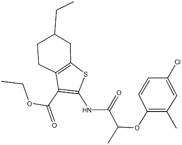 352679-13-1 ethyl 2-{[2-(4-chloro-2-methylphenoxy)propanoyl]amino}-6-ethyl-4,5,6,7-tetrahydro-1-benzothiophene-3-carboxylate