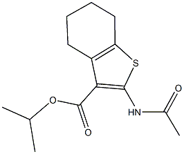 isopropyl 2-(acetylamino)-4,5,6,7-tetrahydro-1-benzothiophene-3-carboxylate Struktur