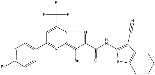 352679-83-5 3-bromo-5-(4-bromophenyl)-N-(3-cyano-4,5,6,7-tetrahydro-1-benzothien-2-yl)-7-(trifluoromethyl)pyrazolo[1,5-a]pyrimidine-2-carboxamide
