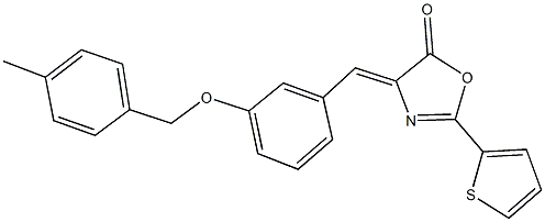 4-{3-[(4-methylbenzyl)oxy]benzylidene}-2-(2-thienyl)-1,3-oxazol-5(4H)-one Structure