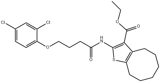 ethyl 2-{[4-(2,4-dichlorophenoxy)butanoyl]amino}-4,5,6,7,8,9-hexahydrocycloocta[b]thiophene-3-carboxylate Structure