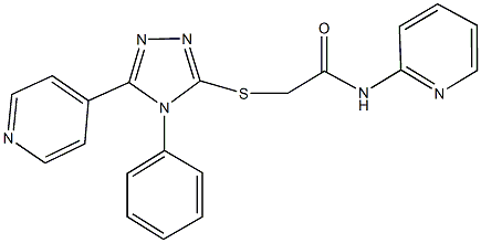 2-{[4-phenyl-5-(4-pyridinyl)-4H-1,2,4-triazol-3-yl]sulfanyl}-N-(2-pyridinyl)acetamide Structure