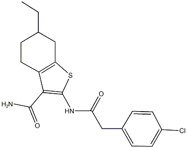 352685-83-7 2-{[(4-chlorophenyl)acetyl]amino}-6-ethyl-4,5,6,7-tetrahydro-1-benzothiophene-3-carboxamide