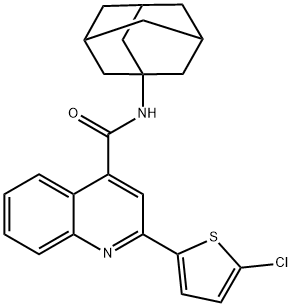 N-(1-adamantyl)-2-(5-chloro-2-thienyl)-4-quinolinecarboxamide Struktur
