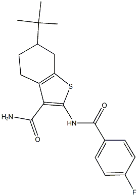 6-tert-butyl-2-[(4-fluorobenzoyl)amino]-4,5,6,7-tetrahydro-1-benzothiophene-3-carboxamide Structure