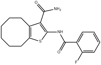 2-[(2-fluorobenzoyl)amino]-4,5,6,7,8,9-hexahydrocycloocta[b]thiophene-3-carboxamide Structure