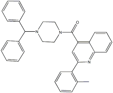 4-[(4-benzhydryl-1-piperazinyl)carbonyl]-2-(2-methylphenyl)quinoline Structure