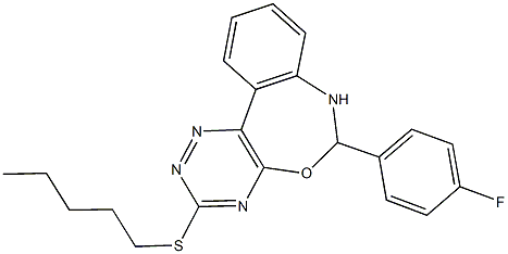 6-(4-fluorophenyl)-3-(pentylsulfanyl)-6,7-dihydro[1,2,4]triazino[5,6-d][3,1]benzoxazepine Struktur