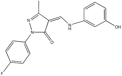 2-(4-fluorophenyl)-4-[(3-hydroxyanilino)methylene]-5-methyl-2,4-dihydro-3H-pyrazol-3-one Structure