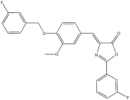 4-{4-[(3-fluorobenzyl)oxy]-3-methoxybenzylidene}-2-(3-fluorophenyl)-1,3-oxazol-5(4H)-one Structure