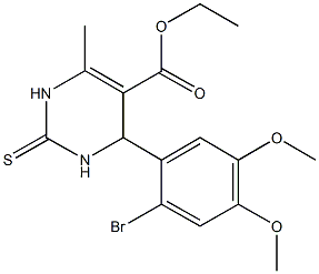 ethyl 4-(2-bromo-4,5-dimethoxyphenyl)-6-methyl-2-thioxo-1,2,3,4-tetrahydro-5-pyrimidinecarboxylate Struktur