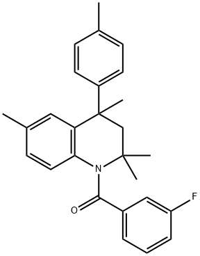 1-(3-fluorobenzoyl)-2,2,4,6-tetramethyl-4-(4-methylphenyl)-1,2,3,4-tetrahydroquinoline Structure