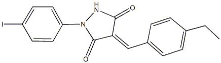 4-(4-ethylbenzylidene)-1-(4-iodophenyl)-3,5-pyrazolidinedione,353249-09-9,结构式