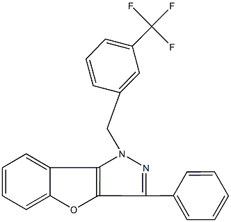 3-phenyl-1-[3-(trifluoromethyl)benzyl]-1H-[1]benzofuro[3,2-c]pyrazole Struktur