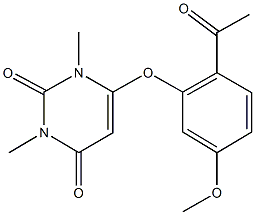 6-(2-acetyl-5-methoxyphenoxy)-1,3-dimethyl-2,4(1H,3H)-pyrimidinedione Structure
