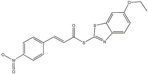 S-(6-ethoxy-1,3-benzothiazol-2-yl) 3-{4-nitrophenyl}-2-propenethioate Struktur