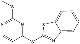 2-{[2-(methylsulfanyl)-4-pyrimidinyl]sulfanyl}-1,3-benzothiazole Structure