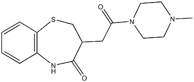 3-[2-(4-methyl-1-piperazinyl)-2-oxoethyl]-2,3-dihydro-1,5-benzothiazepin-4(5H)-one Struktur