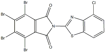 4,5,6,7-tetrabromo-2-(4-chloro-1,3-benzothiazol-2-yl)-1H-isoindole-1,3(2H)-dione Struktur