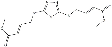 methyl 4-({5-[(4-methoxy-4-oxo-2-butenyl)sulfanyl]-1,3,4-thiadiazol-2-yl}sulfanyl)-2-butenoate Struktur