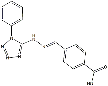 4-[2-(1-phenyl-1H-tetraazol-5-yl)carbohydrazonoyl]benzoic acid Structure